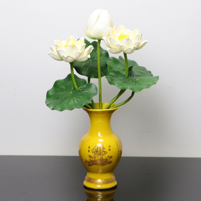 Petites Fleurs Artificielles Décoration Lotus Lys pour Maison & Offrandes à Bouddha
