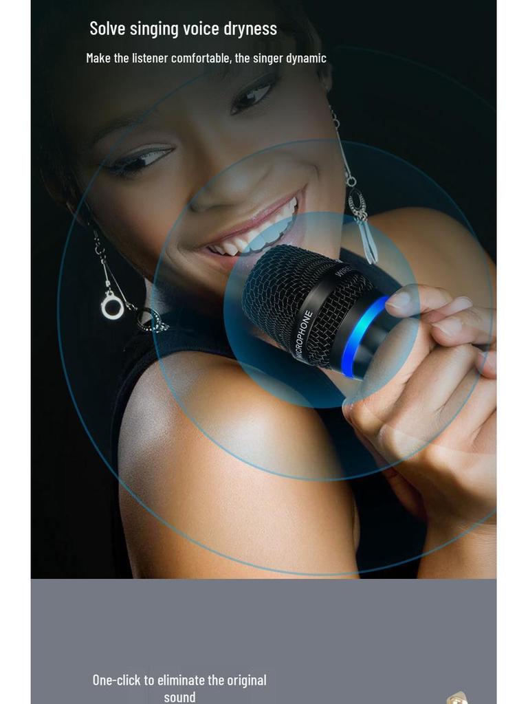 Bluetooth Wireless Microphone with Reverb: Universal DSP Anti-Feedback Mic for KTV Singing and Home Entertainment