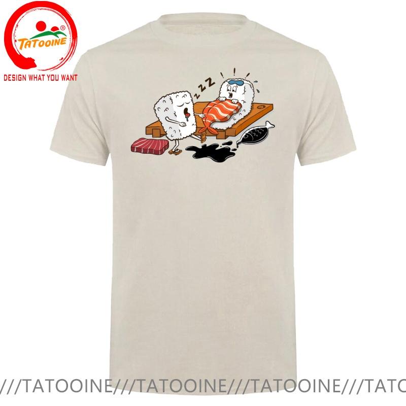 Funny Design Sleepwalking Sushi Sred Doublet Unisex Fashion Trendy Casual Clothing Stylish Tops Tee Shirt Leisure Tshirt Unisexs