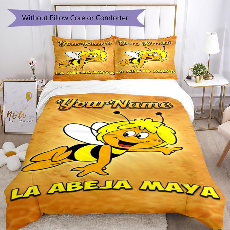 Biene Maja Personalizza il tuo nome Set Biancheria da Letto Copripiumino Traspirante con Federe Decorazione per la Casa Regalo di Compleanno