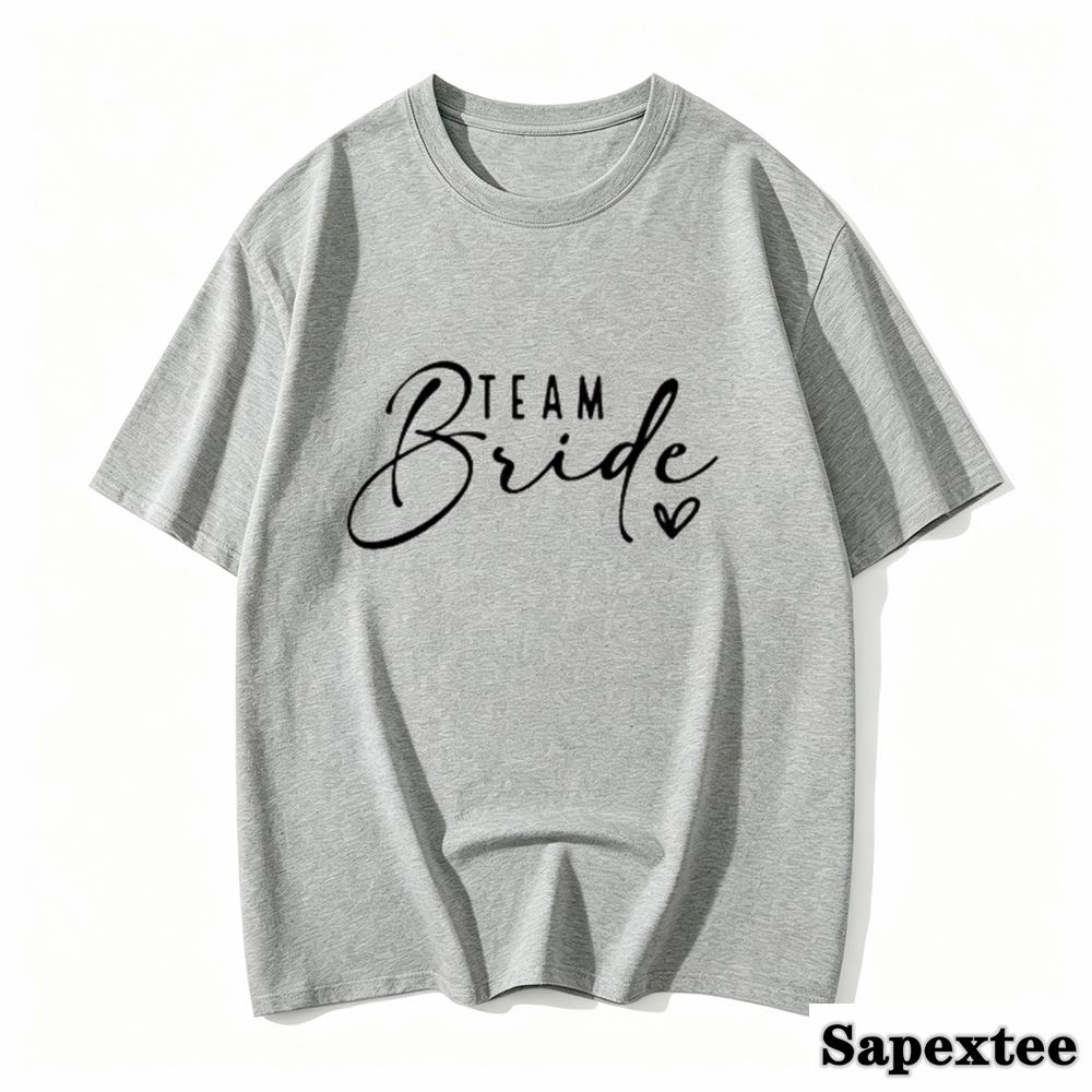 Bride Heart Evjf Hen Party Gropu Unisex Tshirt Girl Wedding Female Tops Camisetas Female Fashion ONeck Short Sleeve