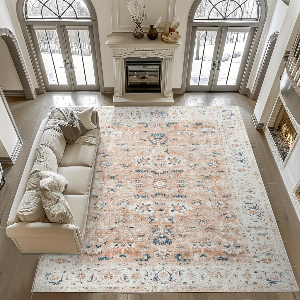 Covor Boem Vintage Zonă Mare Living & Dormitor Covoraș de Podea Zonă Sală de Mese & Dressing Covor Ușor de Întreținut Decor Acasă