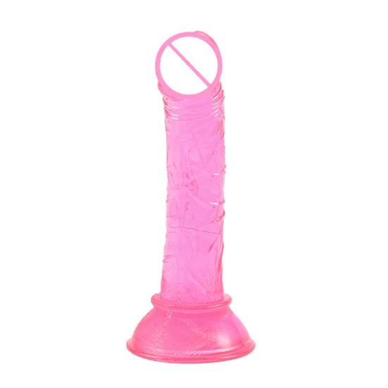 Falešný přísavka Phallus Multicolor Faux Crystal Clear Mini Manual Simulated Adult Products Bottom Sucker Female G-Spot Masturbator Dildo