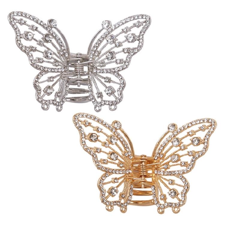Pinza per Capelli alla Moda per Acconciature a Chignon, Treccine, Design Antiscivolo, Dettaglio Strass, Decorazione per Capelli, Accessorio per Capelli in Metallo