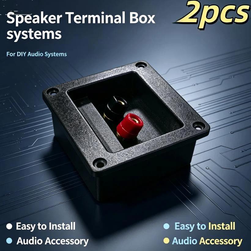 2PCS 2 Way Speaker Junction Box Black Square Screw Subwoofer Plug for Stage Audio Equipment DIY Replacement Parts