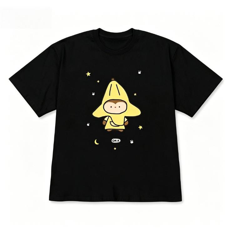 Funny Tomato Cat Graphic Tshirt ShortSleeve Black Casual Top Korean Style Versatile Cute Cat Tee for Women Unisex OOTD Minimalist