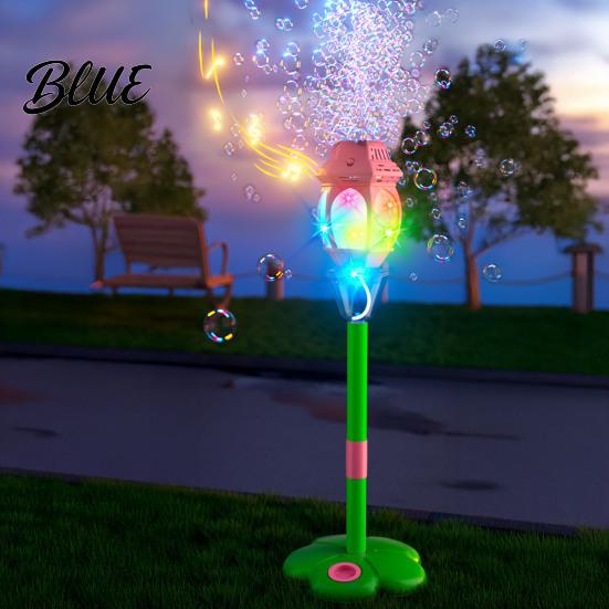 Spring Summer Party Bubbles Automatic Bubble Machine for Kids Blower with Lights And Music Adjustable Height 17-38 Stand Inches Vertical Tower