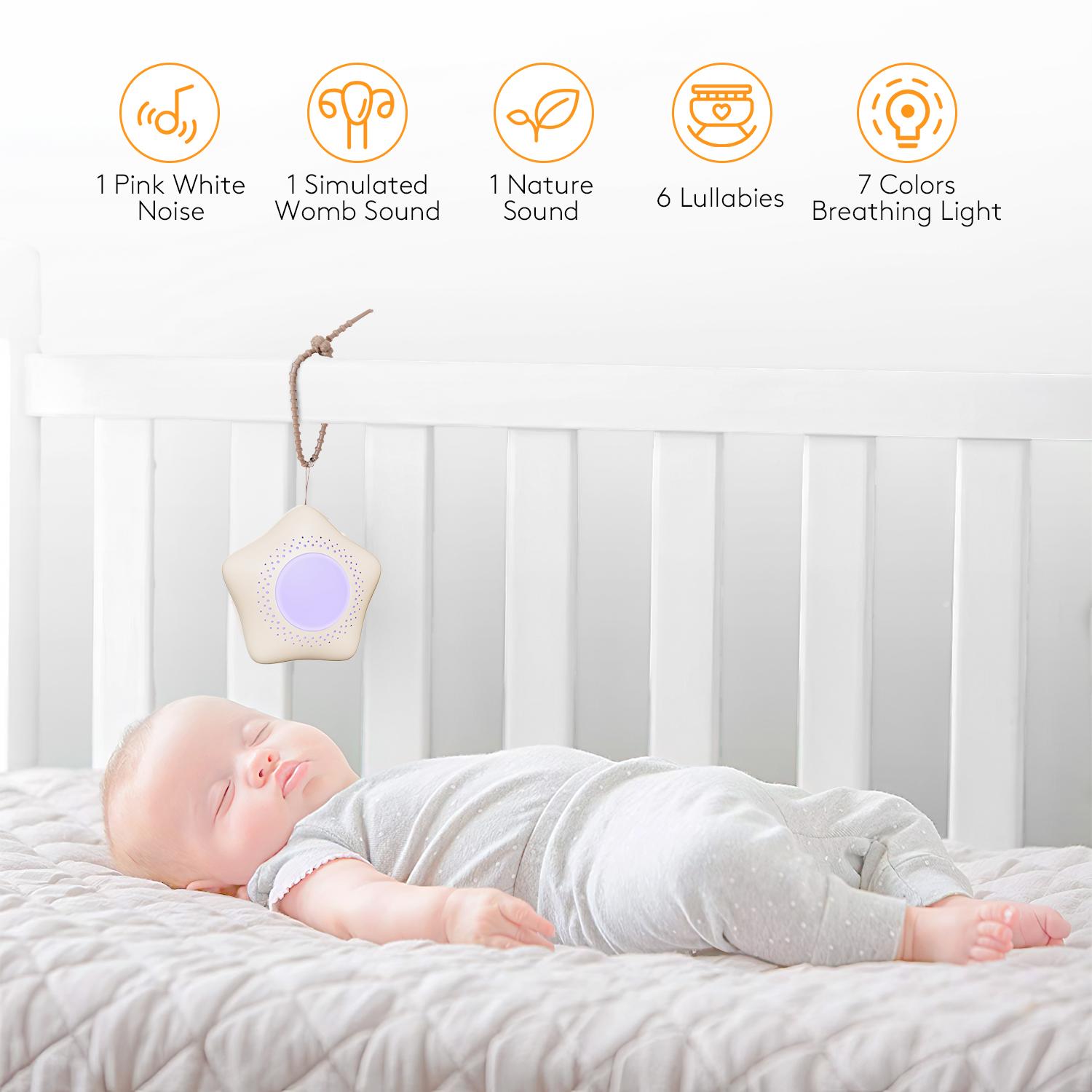 

Машинка для успокоения плача младенца Машинка для успокоения плача младенца Датчик активации плача младенца 9 успокаивающих звуков Переносная пустышка для сна малыша