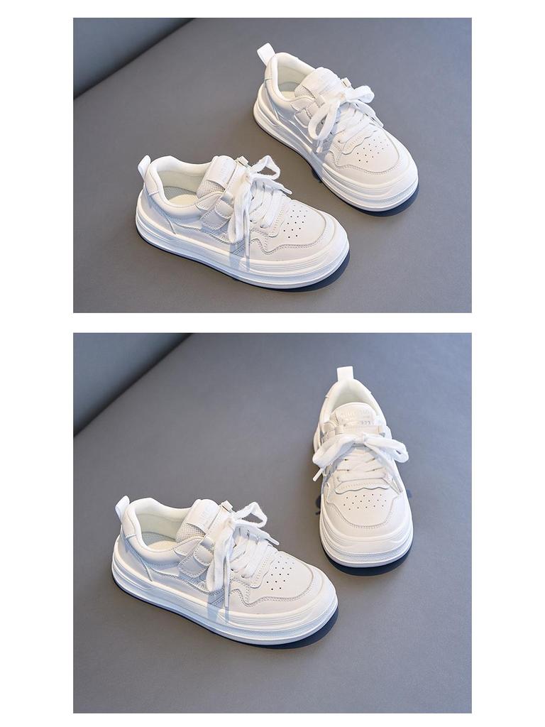 2025 Autumn Girls' White Skate Shoes - Versatile Soft Sole Sports Shoes for Older Kids