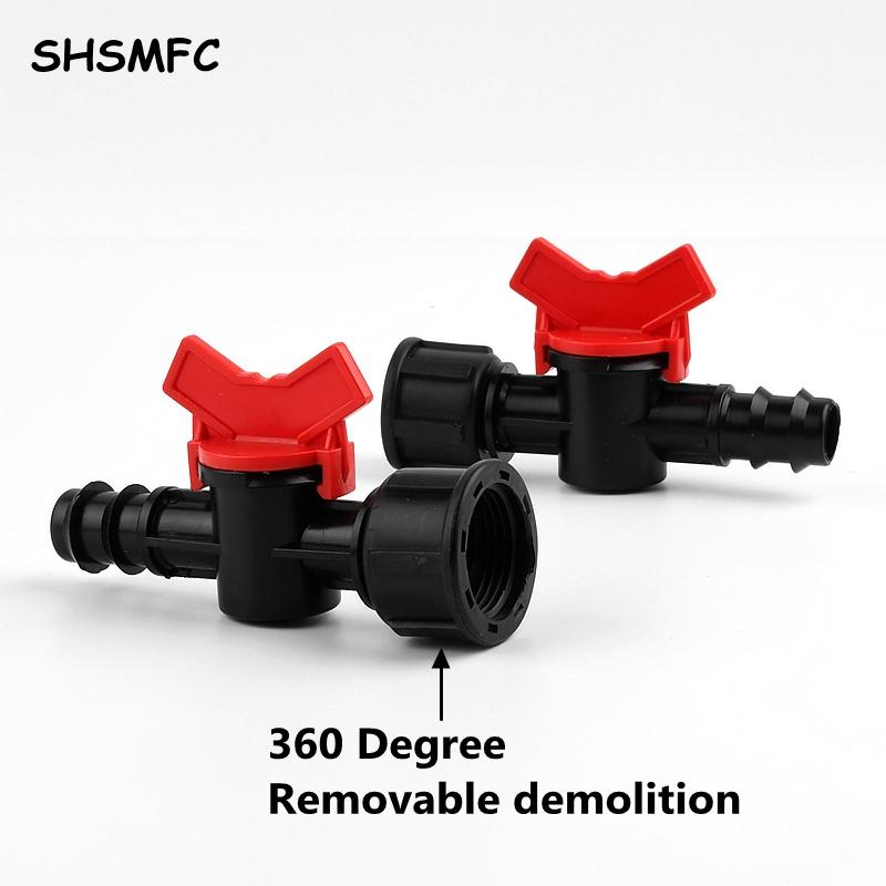 Hose Ball Valves 1/2" 3/4" Thread To 13 16mm Barbs Connectors Garden Agriculture Micro Irrigation Water Pipe Switch Controller