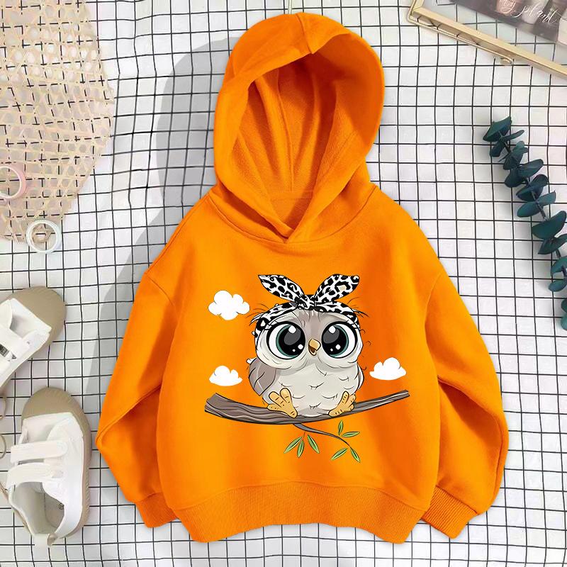 Girls' Shoulder Sweater Hooded Long-sleeved Loose Sweatshirt Casual Comfortable Hoodies Sweatshirts Girls