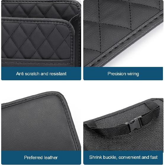 Mandark Car Seat Back Organizer, PU Leather Vehicle Backseat Hanging Storage Pocket, Multipurpose Auto Travel Essentials Accessories For Kids &