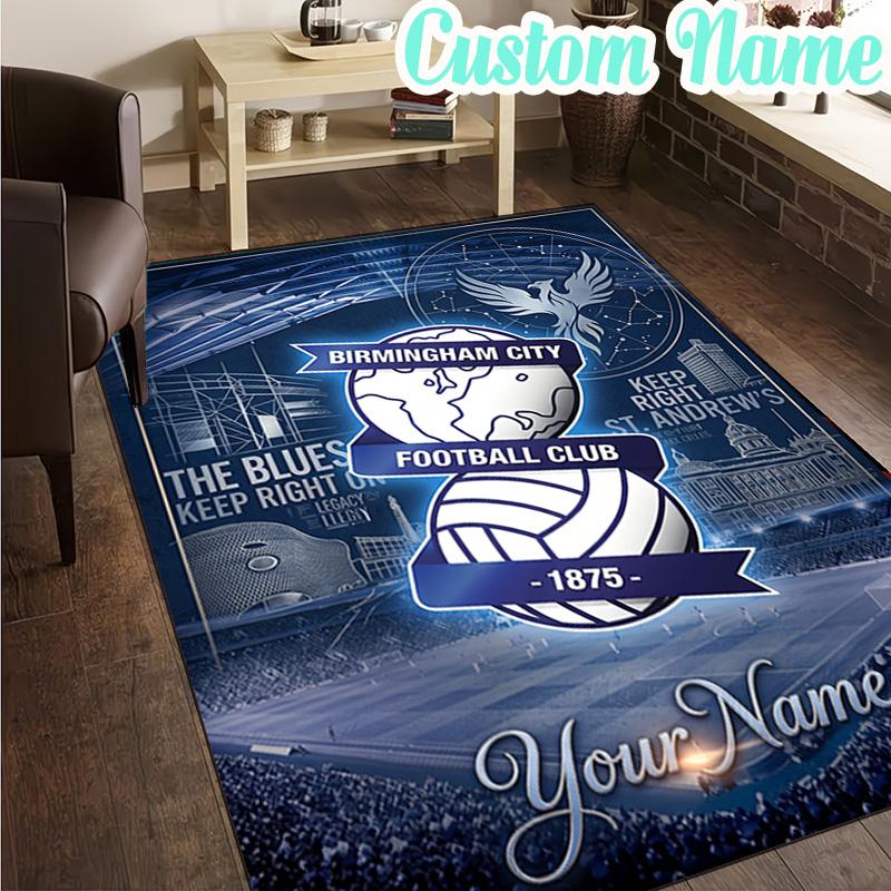 Custom Name Birmingham Football Club  Rug, Office Rug, Chair Rug, Carpet for Living Rooms, Doormat Game Rug Home Decor Christmas Gifts