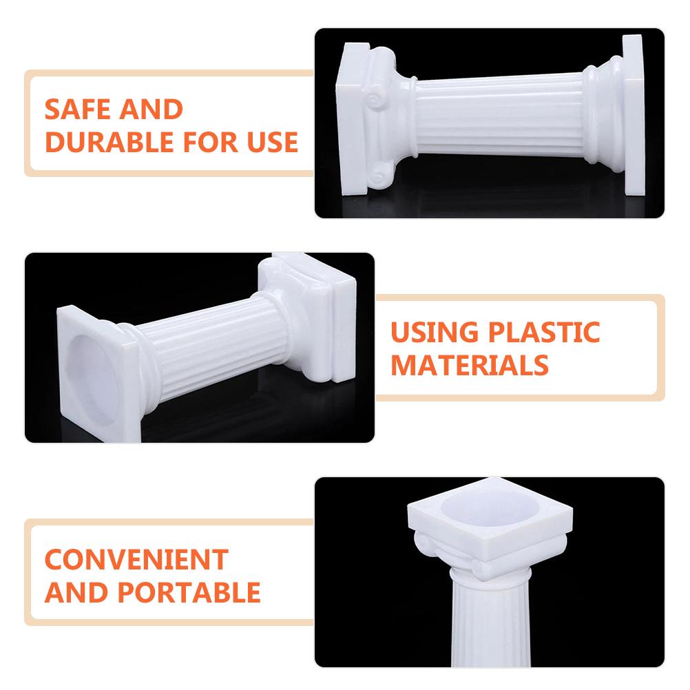 8 Pcs Roman Pillar Cake Stand Cakes Desert Table Display Decorate Small Wedding Supports Plastic Column Baby Separator Rod