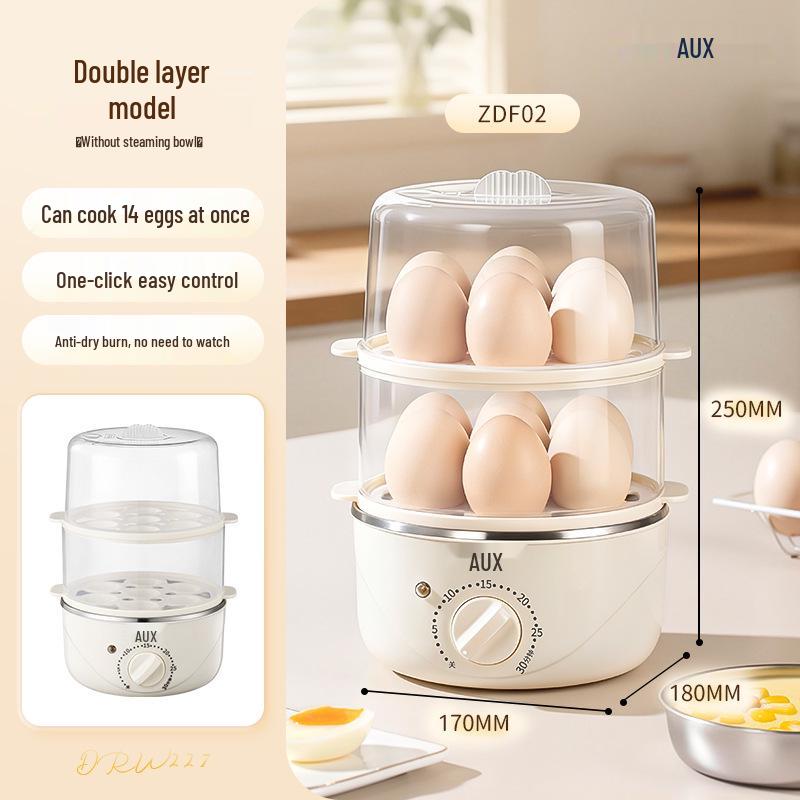Compact Stainless Steel Automatic Egg Boiler with Auto-Off