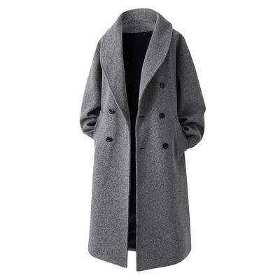 Men's Double Breasted Trench Coat Oversized Casual Windbreaker Lapel Long Jackets With Pocket Overcoat Lapel Long Jacket Winter Warm Overcoat for Men
