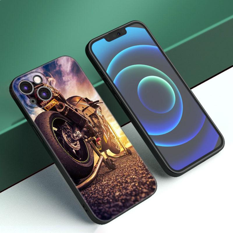 Moto Cross Motorcycle Sports Phone Case For Apple iPhone 12 13 Mini 11 14 15 Pro Max 7 8 Plus X XR XS SE 2020 2022 Black Case