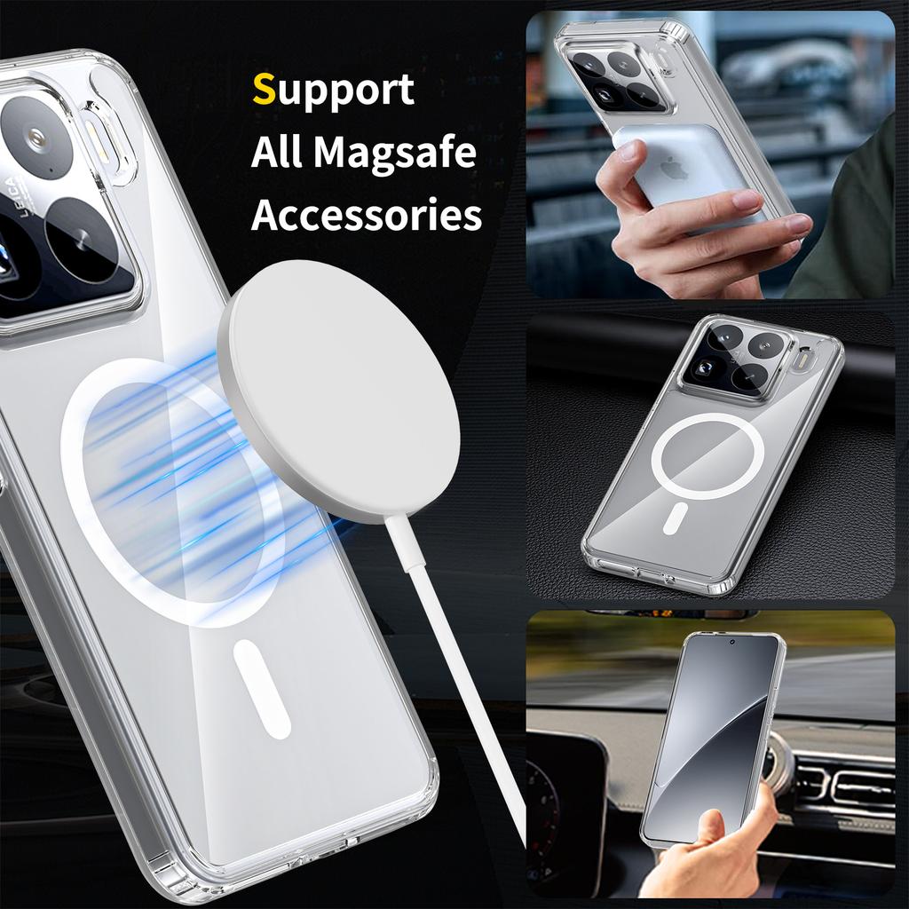 For Xiaomi 15Ultra Phone Case 15t Fully Transparent Magnetic Suction All Inclusive Xiaomi 14pro Ultra-thin Protective Case