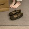 Mori woolen single shoes women's shoes 2025 spring and autumn new French retro casual flat bottom with Mary Jane shoes