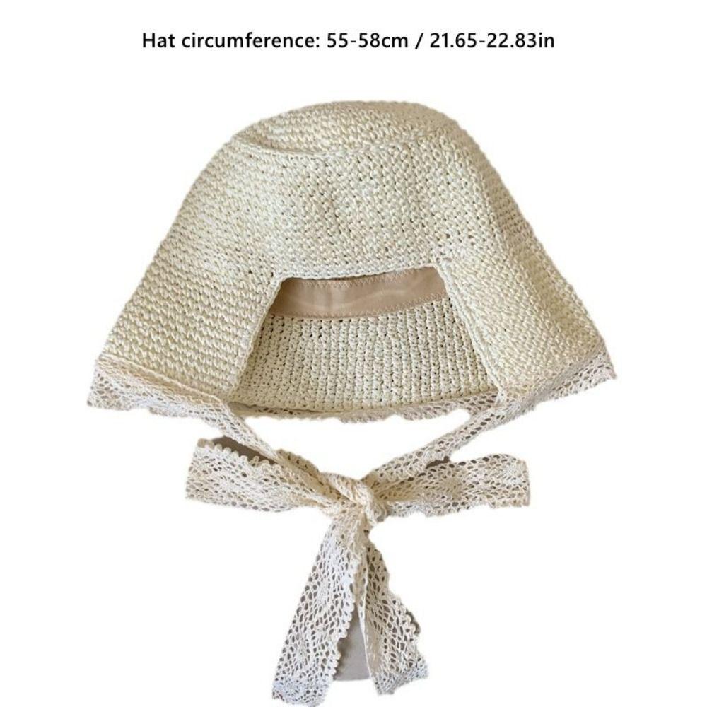 Large Brim Straw Hat Sun Protection Sunshade Hat New Straw Sun Visors  Women Girls