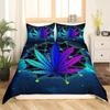 Trippy Alien Duvet Cover Set Queen Alien Skull Bedding Set Psychedelic Space Watercolor Colorful Queen Size Bedspread Alien Gift