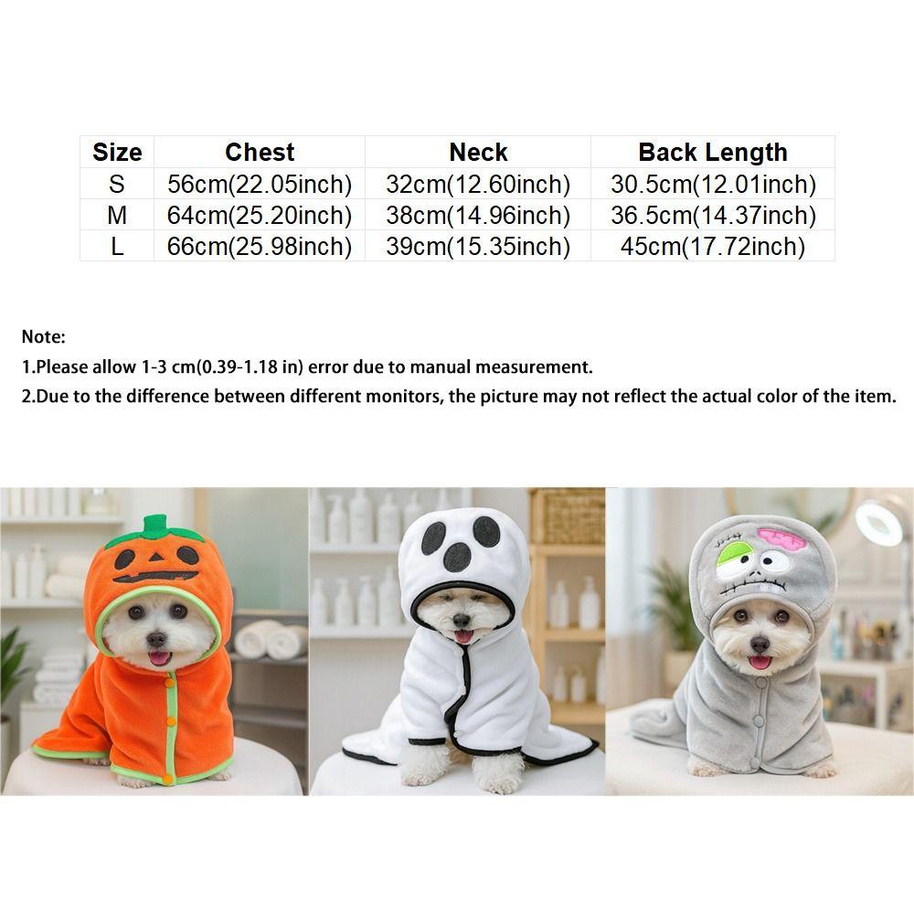 Plush Halloween Dog Towel Water-absorbent Pet Hoodie Bathrobe Dog Bath Towels After Swim