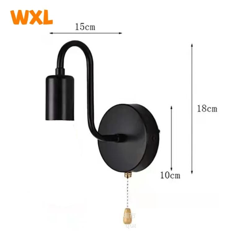 

Nordic Industrial Настенный светильник Iron Black E27 Внутреннее освещение Прикроватная лампа для ванной комнаты, спальня, бра, настенный светильник, декор No light bulb чёрный