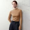 Women's Solid Color Mock Neck Long Sleeve Knit Top Slim Fit Base Layer