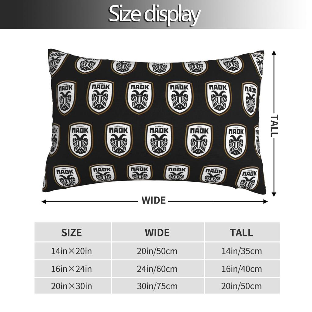 PAOK Greek Football Sports Fans From Thessaloniki Rectangle Pillowcase Cushion Cover Decor Bedroom Bed Home Comfort Throw Pillow
