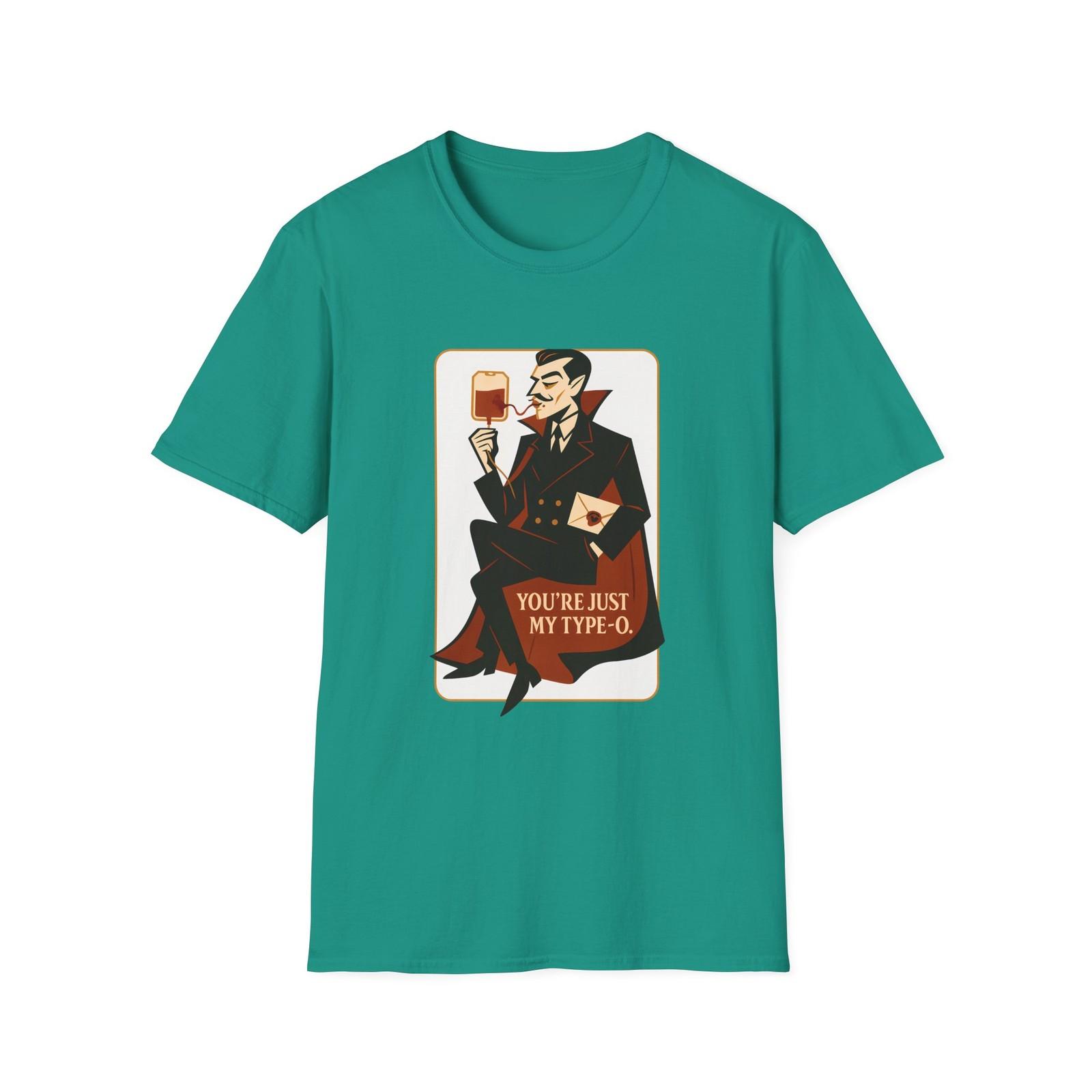 Unisex Softstyle T-Shirt Mens Womens Tees Top Mid-Century Vampire Cocktail Halloween Pun Fall L