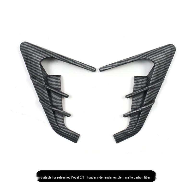 Tesla Model 3/Y Fender Camera Cover and Side Emblem Sticker.
