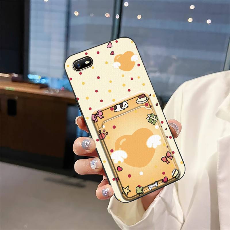 TPU Card sleeve Phone Case For OPPO A1K Card slot Silicone Fashion Design Anti-knock Graffiti protective Durable Cartoon