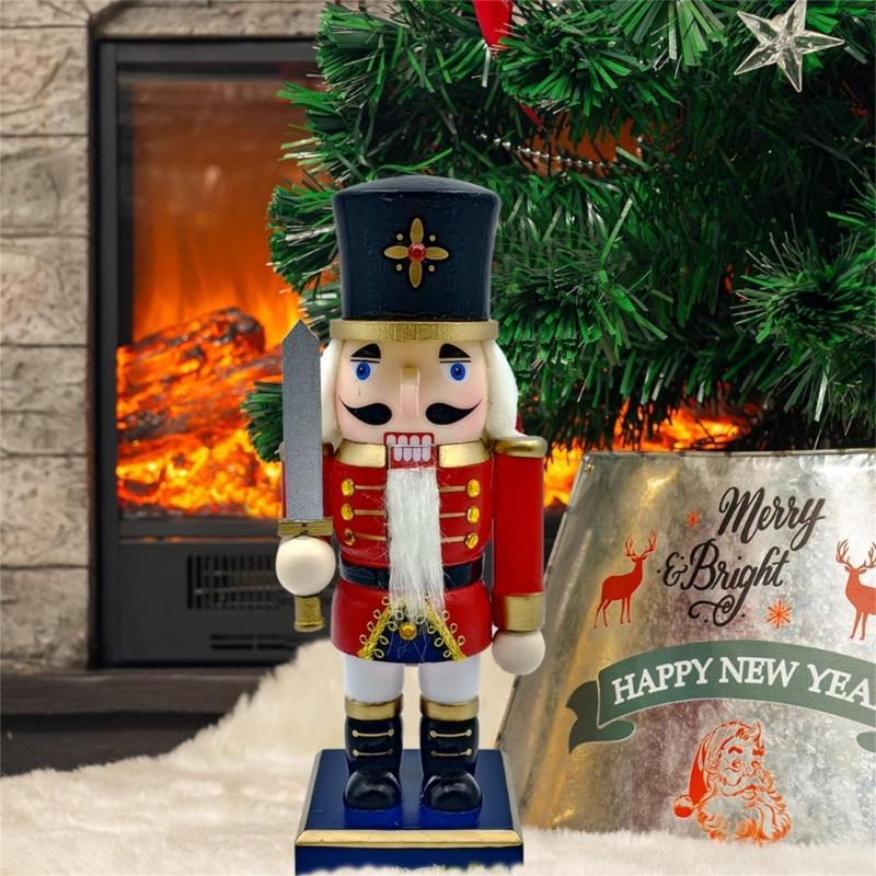 1PC 23cm Wood Christmas Nutcrackers Ornament Decorations Gift Walnuts King Soldiers Puppet Doll Decorations