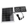 Solar Dual Fan Kit 30W IP65 Waterproofing Tempered Glass Laminate Aluminum Frame Ventilation Solar Fan for Outdoor Shed Greenhouses