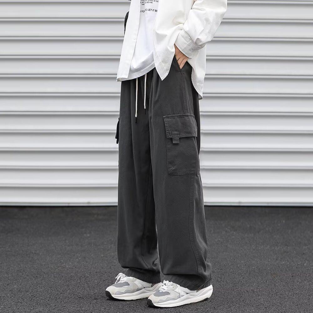 Overalls Men's Autumn New American Trendy Brand Ins Loose Cotton Casual Pants Fashionable Multi-pocket Straight Pants