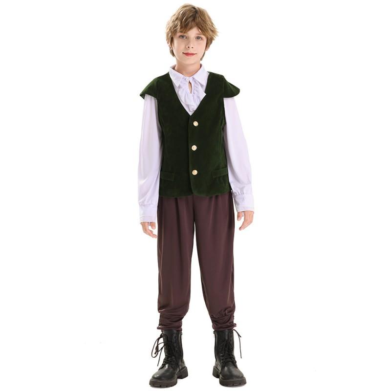 Medieval Renaissance Prince Costume Kids Halloween Party Stage Performance Outfit Set