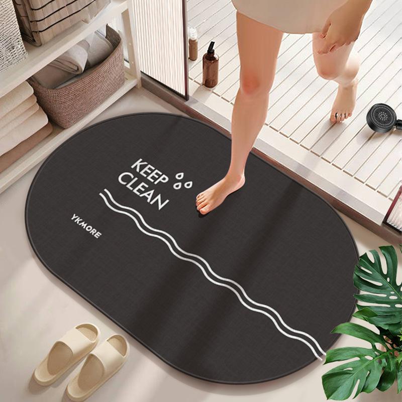 Water-absorbing and Non-slip Bathroom Floor Mat, Diatom Mud Floor Mat At the Door of the Bathroom, Kitchen Entry