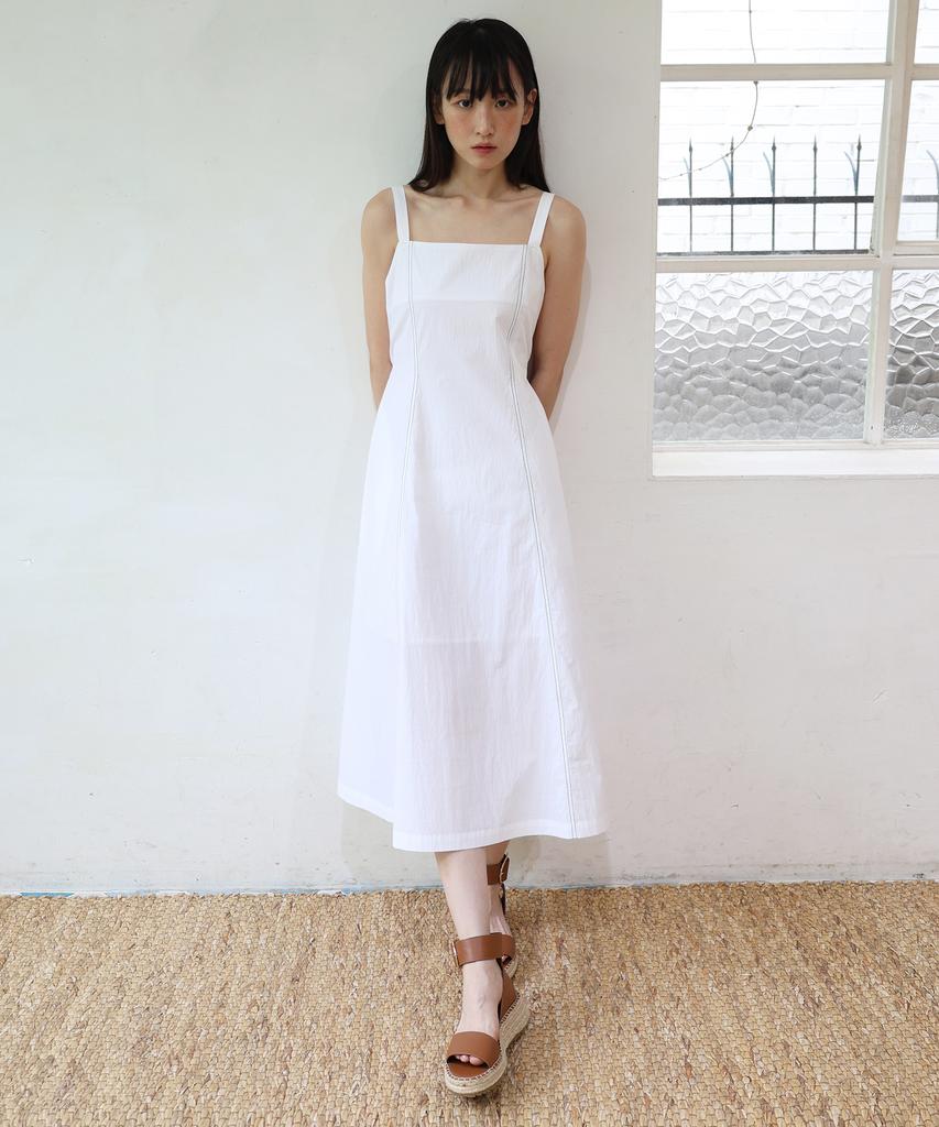 PAUL&ALICE Summer Cotton Camisole Dress / White