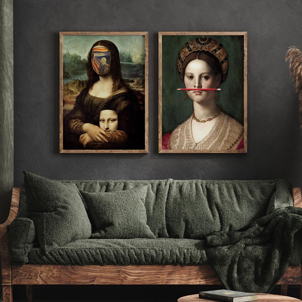 Set of Two Posters Mona Lisa The Scream
