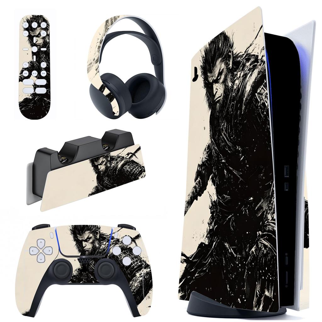 Pegatina para consola PlayVital ps5, pegatina de vinilo para mando ps5, auriculares, control remoto, estación de carga (versión de disco), & & &