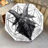 0106 Runic Sheep Head  pattern, automatic folding umbrella, portable and foldable design, 8 ribs, a Christmas or birthday gift.