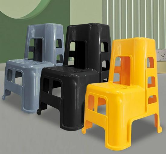 Two-Step Car Wash & Beauty Stool - High/Low Footstool, Thick Plastic, Multi-Purpose Ladder for Home