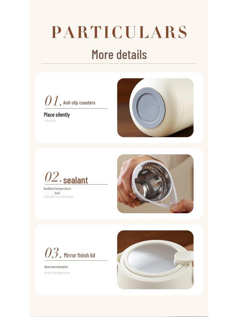 High-End 316 Stainless Steel Insulated Teapot with Tea and Water Separation, 800ml Capacity, Muffled Design, Gift Kettle with Engraving Options.