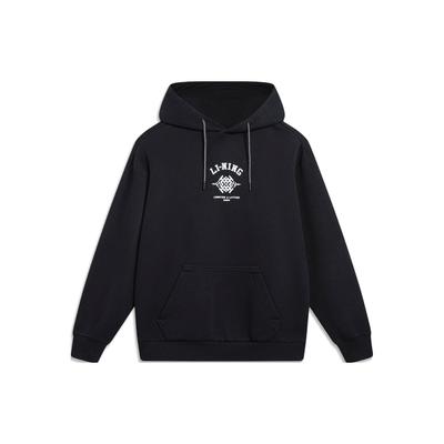 Li Ning Chinese Culture Series Letter Pullover Sweatshirt Men Sweatshirt Black AWDT377-2