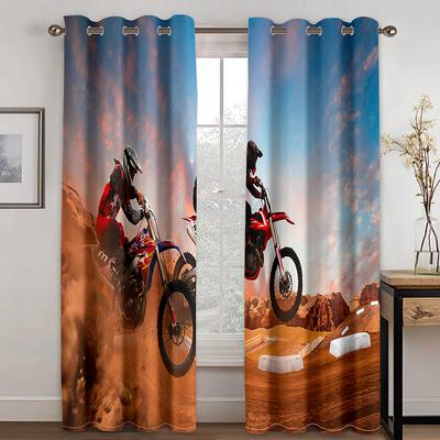 Sporturi Extreme Motocicletă Off Road Perdele 2 Panouri Cameră Bărbați Băieți Dormitor Cameră de Zi Cameră de Studiu Decor Perdele