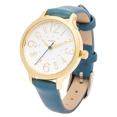 Fieldwork Women's Analog Watch with Leather Strap, Simple and Easy To Read, Navy, Letre MKL2012-5