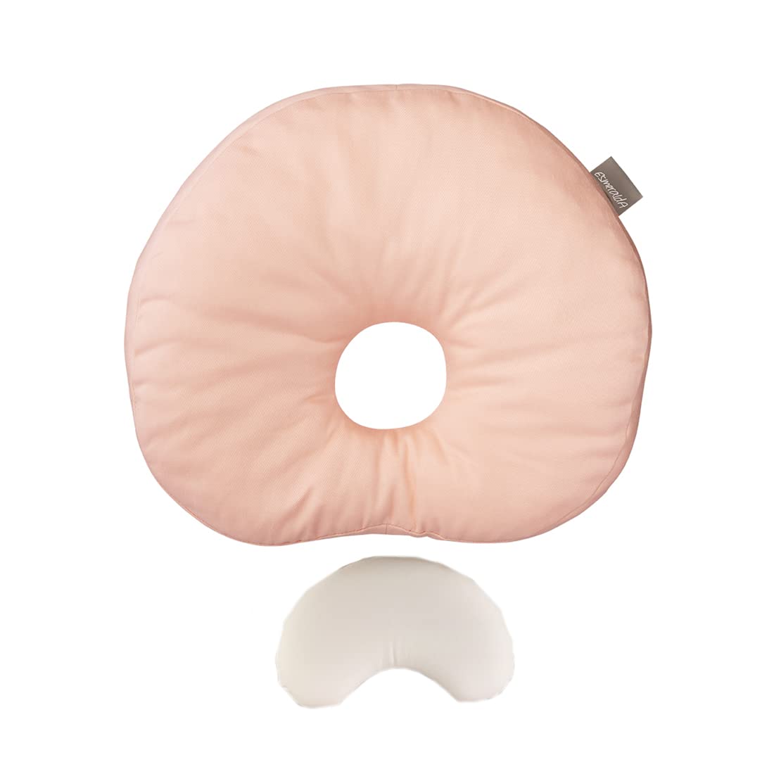 

ESMERALDA Подушка-пончик для профилактики плоской головы для младенца, Сделано в Японии, Подушка вставного типа, Подушка, Хлопок, (Ракушка розовая)