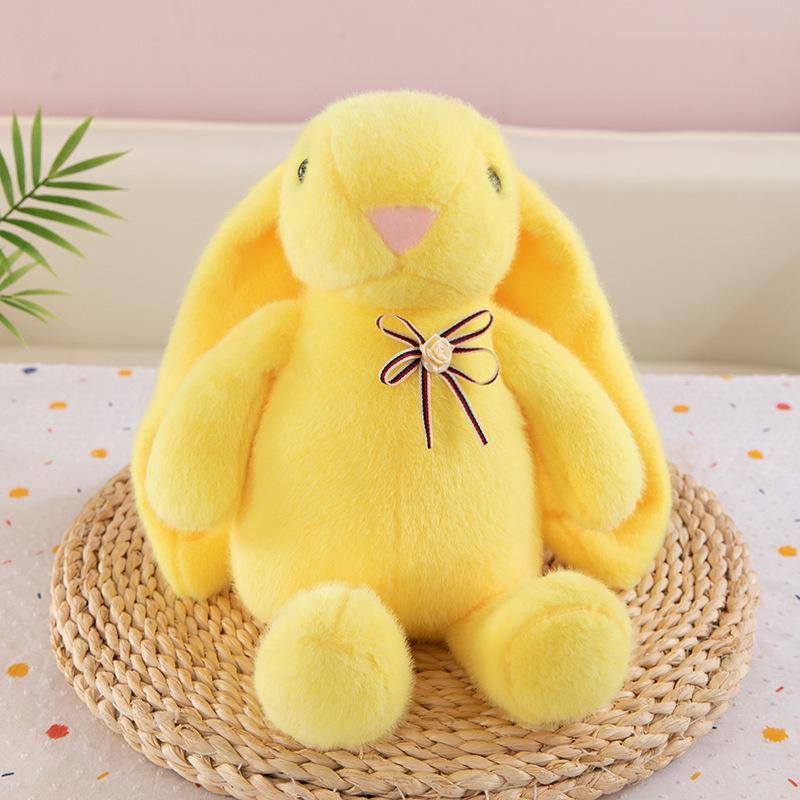 Adorable Long-Eared Rabbit Plush Toy with Bow - Children's Gift & Home Decoration