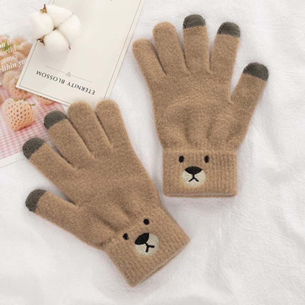 Five-finger Knitted Jacquard Women Driving Gloves  Gloves Female Gloves Wool Mittens