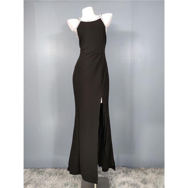 Foreign Trade Order Lujia Heavy Industry Beads Beautiful Banquet Royal Sister Host Party Split Backless Slimming Dress Formal Dress